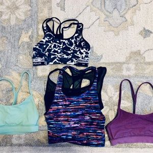 4 sports bras - LuLuLemon + Under Armour XXS